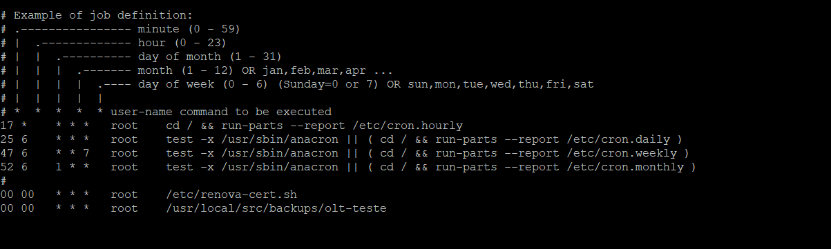 script crontab de backup automatico